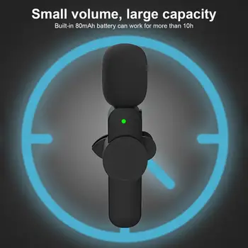 V živo Mikrofon Priključite Predvajanje Snemanje Prenosni Mikrofon Samodejno Seznanjanje Koristno Bluetooth-compatible5.2 Mini Ovratnik Posnetek MIC Slike 2