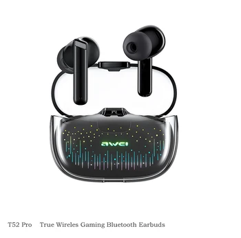 TWS Bluetooth 5.3 T52pro Slušalke Pregleden dolgo življenjsko dobo baterije brezžičnega v uho brezžična tehnologija Bluetooth iger na srečo športne slušalke