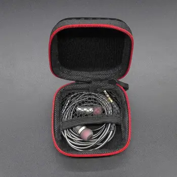 Prenosni Mini Zadrgo Kvadratnih Težko Aseismic Vlagi Slušalke Vrečko Škatla za Shranjevanje Slušalke Primeru za TF Kartice SD Slike 2