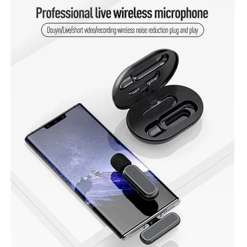 Nove Brezžične Lavalier Kondenzator Mikrofon Za iPhone, Android Polnjenje Prenosni Mikrofon za YouTube Tik Tok Live Video, Avdio igre na Srečo