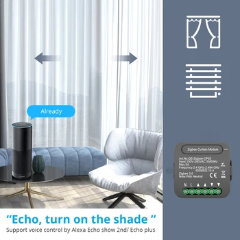 Tuya ZigBee Smart Zavese Modul Slepi Stikalo za roletnih Brezžični Telefonski Daljinski upravljalnik je Združljiv z Alexa googlova Domača stran Slike 2