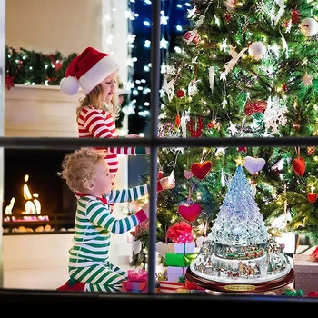 Ustvarjalne Božično Drevo Okno Nalepke Obračanje Kiparstvo Vlak Dekoracijo Božični Okraski Opremljanje Doma 2023 Navidad Slike 2