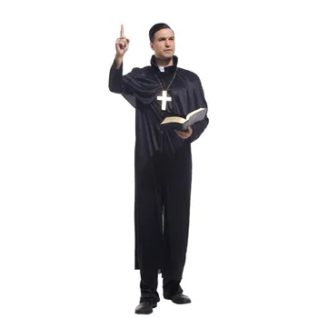 Odrasel Človek Cosplay Oblačila Duhovnikov Bog je Oče Duhovnik Božični Kostumi Pustni Halloween Maškarada Cos pustna Oblačila Slike 2