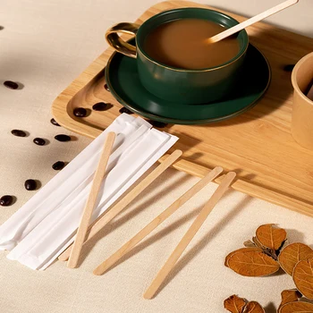 NOVIH 100 kozarcev za Enkratno uporabo mešalne palice Naravnih Lesenih čaj Aparat Stirrers Cafe Dobave