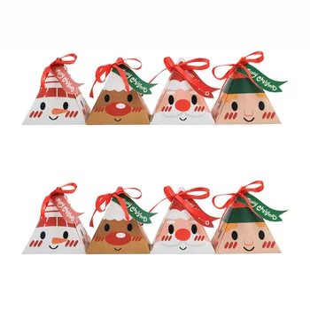 50PCS Božič Piramida bonboniera Santa Claus Piškotek Prigrizek Čokolada Pakiranje, Škatle, Risanka, Božič, Božični Okraski za Dom