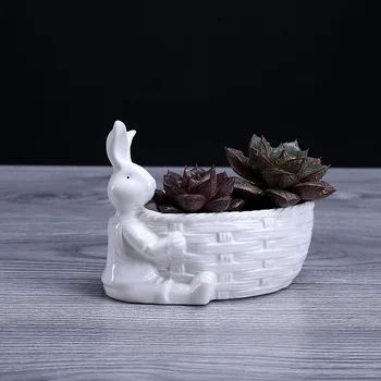 Evropski slog namizje ustvarjalne sočna vaza preprosta sodoben dom za vrtnarjenje bela keramična vaza opremljanje doma