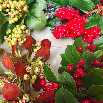 Božični Okrasek Stranka Dobave Doma Dekoracijo Simulacije Cvetlični Cvetlični Aranžma Rastline Umetni Steni Berry Slike 2