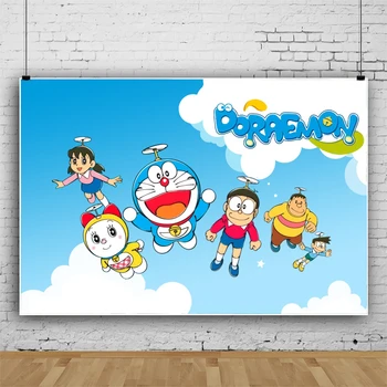Doraemon Temo Ozadje Otroci Uslug Rojstni Dekoracijo Free Prilagodite Ime Letih Doraemon Stranka Dobave Ozadju Dekor Slike 2