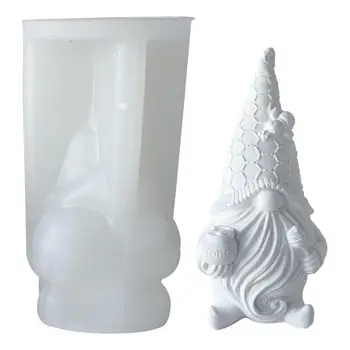 Christmas Candle Plesni 3D Gnome Silikonski Kalup Za DIY Božič Obrti Torto Dekoracijo Svečo, ki opravlja Dobave, Gline Doma Dekor