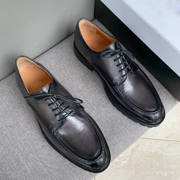 Posebno Naročilo po meri Oxford čevlji obleko usnjeni čevlji mens obleko čevlje oblikovalca čevlji Slike 2