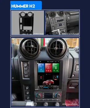 Vertikalni Zaslon Android 10.0 Avto Radio, GPS Navigacija Za Hummer H2 2004 2005 2006 2007 2008 2009 Avto Multimedijski Predvajalnik DVD-jev Slike 2