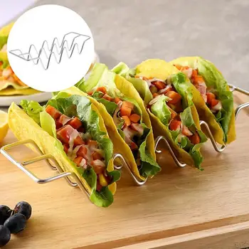 Palačinka Rack Val Obliko Non-slip Multi-funkcijo Enostaven Dostop Držite Burritos Kuhinja Orodje iz Nerjavečega Jekla Taco Držalo za Dom Slike 2