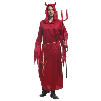 Odrasel Človek Red Devil Halloween Kostumi za Božič Karneval Cos Maškarada pustna Oblačila Zlo Cosplay Oblačila Slike 2