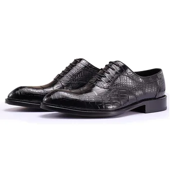 piliyuan krokodil usnjeni čevlji moški poslovna moda krokodil usnja Ročno izdelani čevlji moško obleko, čevlji za moške fromal čevlji