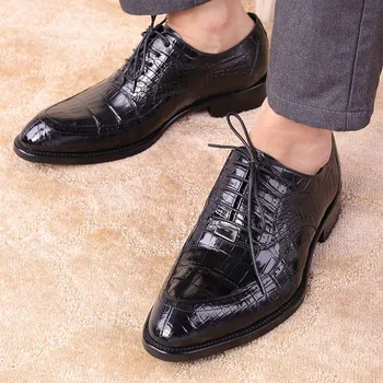 piliyuan krokodil usnjeni čevlji moški poslovna moda krokodil usnja Ročno izdelani čevlji moško obleko, čevlji za moške fromal čevlji Slike 2
