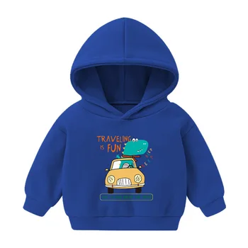 Otroški Puloverji s kapuco Baby Boy Oblačila Jeseni 2021 Dekleta Sweatshirts Jakno za Dekleta Puloverju Fant Puloverji 2-6 Let Slike 2