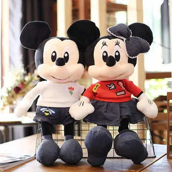 Vroče 50 cm Ustvarjalne Mickey Minnie Anime Plišastih Igrač Lutka Kawaii Mickey Mouse Par Dekle Otrok Darilo za Rojstni dan Kavbojski Stil Otroci