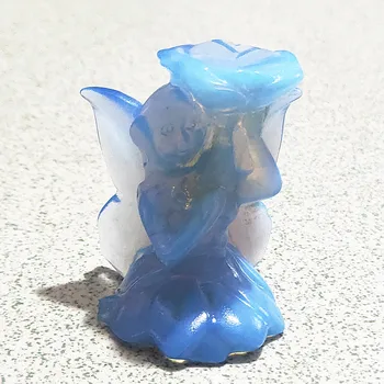 7 cm na Naravno Modrem Opal Kristalno Kroglo Stojalo Quartz Imetnik Podporo Gemstone Področju Znanja Zdravljenje Doma Dekor Figur