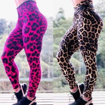 Ženske Leopard Tiskanja Joga Hlače Ženske Fitnes Dokolenke Vadbo Športnih Teče Dokolenke Seksi Push Up Telovadnice Obrabe Elastična Slim Hlače