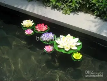 Simulacija Cvet Umetne Svile Lotus Plavajočih Doma Vrt Fish Tank Dekor 10pcs/veliko