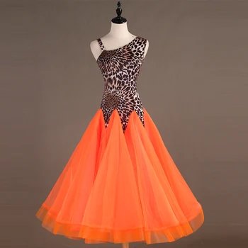 oversize oranžna dvorana plesnem tekmovanju obleke, ženske dvorana obleko standardni plesne obleke valček obleko ples obrabe