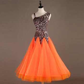 oversize oranžna dvorana plesnem tekmovanju obleke, ženske dvorana obleko standardni plesne obleke valček obleko ples obrabe Slike 2
