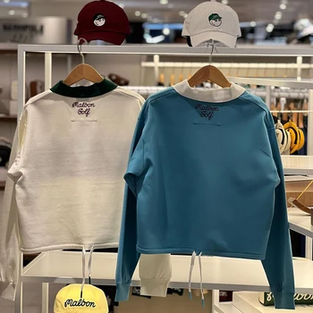Korejski Dame Golf Oblačila Spomladi in Jeseni Športna Majica Vsestranski Moda Novo Vrv Priložnostne Original Dolgimi Rokavi Slike 2