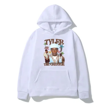 Rapper Tyler The Creator pulover s kapuco za Moške, Ženske Black Retro Grafika, Tiskanje Unisex Majica Trenirko 2022 Dolgimi Rokavi, Pulover Slike 2