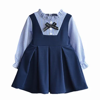 2-7Y Baby Girl Oblačenja Šoli Formalno Stranko Poroko Obleko Ponaredek 2 Kos Klasični Slog Visoke Kakovosti Otroci Oblačila Otrok Obleke