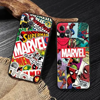 Marvel Comics Klasičnih Avengers Logotip Black Cover Za Apple iPhone 13 14 12 11 Pro Max Mini XR XS 6 7 8 Plus Primerih Silikonski Fundas Slike 2