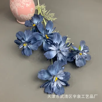 6 vilice češnja vesel cvet simulacije ponaredek cvet umetne svile cvet soba zaslon svate cvetlični aranžma Slike 2