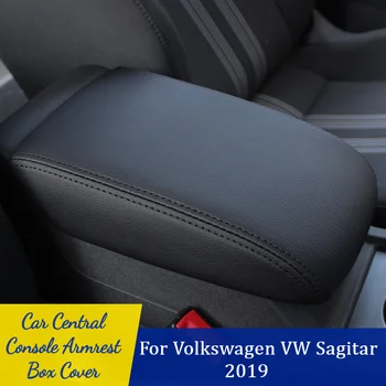 Za Volkswagen VW Sagitar 2019 Avto Centralne Armrest Polje Pokrov sredinski Konzoli Varstvo Primeru Mikrovlaken PU Usnje