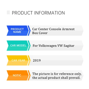 Za Volkswagen VW Sagitar 2019 Avto Centralne Armrest Polje Pokrov sredinski Konzoli Varstvo Primeru Mikrovlaken PU Usnje Slike 2