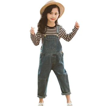 Denim Obleke Za Dekleta Jeans Hlače Otroci, Oblačila 2020 Pomlad Jesen Dekleta Jumpsuit Otroci Hlače Za Dekleta 6 8 10 12 14
