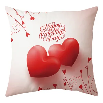 Srečno Valentinovo Nekaj Blazine Pokrov Poliester Ljubezen Balon Tiskanja Vrgel Blazino Doma Dekoracijo Rdeče Dodatki