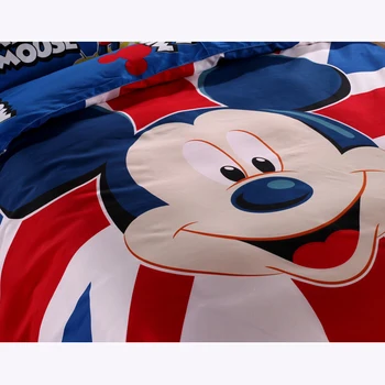 Disney Mickey Mouse Posteljnina Nabor Fant/Dekle Odejo Prekrita z Unije Jack Risanka Ravno Listov Polno Twin Zadnje Spalnica Dekoracijo Slike 2