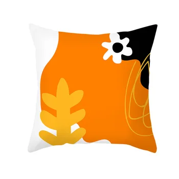 Oranžna Geometrijski Vzorec Okrasne Blazine Prevleke Poliester Blazine Pokrov Vrgel Blazino Kavč Dekoracijo Pillowcover Slike 2