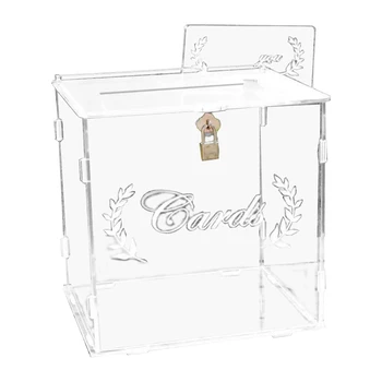 Ustvarjalne Akril Kartice Darilni embalaži Pismo Ovojnica, Škatla z Zaklepanje Režo za Sprejem