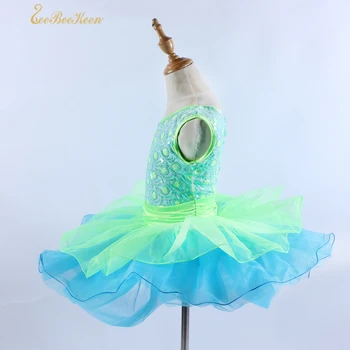 Ena Ramenski Dekleta Swan Lake Balet Strokovno Kostumografijo Zeleni/Modri Balet Tutu Obleka Za Otroke, Balet, Ples Leotard Za Dekleta Slike 2