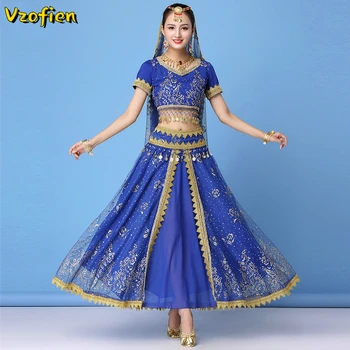 Strokovno Ples Trebuh Kostum Seksi Bollywood Ples Obleka Ženski 4 Barve Indijski Ples Bellydance Dekle Egipt Plesne Kostume