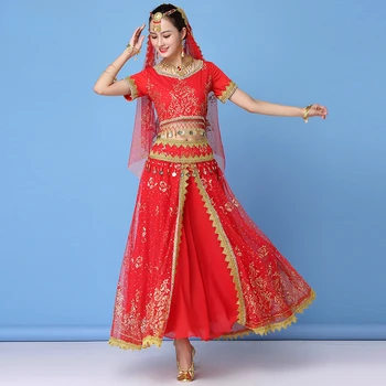 Strokovno Ples Trebuh Kostum Seksi Bollywood Ples Obleka Ženski 4 Barve Indijski Ples Bellydance Dekle Egipt Plesne Kostume Slike 2