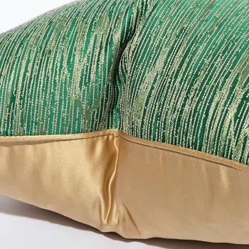 Moderno zeleno zlato jacquardske blazine cover prevleke dekorativni ledvenih blazino kritje naslonjala Slike 2