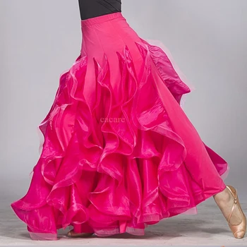 Dvorana Ples Krila Flamenco Valček Kostume Elegantno 8 Barv D0983 Veliko Naborki Robom z Fishbone Rob Slike 2