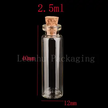 2.5 ml Mini plute steklenice z leseno plute zamaški ,trgovina na debelo plute steklena tehtnica,dia12mm jasno, eterična olja, okrasne steklenice