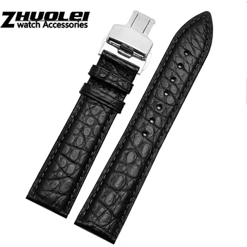 visoka kakovost Krokodil usnja watchband za blagovno znamko manžeta 12 13 14 15 16 17 18 19 20 21 22 23 24 mm trakovi z zložljivo zaponko