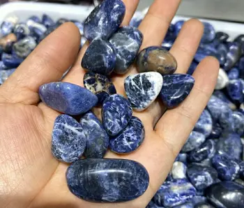 Poliranega Naravnega Modre Vene Super Kristalni Kamen Sušilnih Kristalno Gramoz Zdravljenje Reiki, Kamni Za Prodajo Čakro Energije Dekor Slike 2