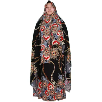 Afriške Ženske Natisnjeni Haljo Arabskih Žensk na Bližnjem Vzhodu Molitev Haljo Svoboden Plus Velikost Moda Seksi Afriki Dolgo Maxi Cvetlični Obleko Slike 2