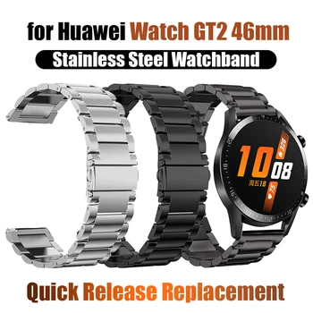 Elegantno Razkošje iz Nerjavečega Jekla, Trak za Huawei Watch GT2 46mm Watchband zapestnica de montre Correa reloj de pasek ne zegarka