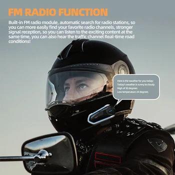 B35 Motoristična Čelada Slušalke Brezžične Bluetooth Slušalke z FM Radio Nepremočljiva Prostoročno klicanje Komplet Stereo Predvajalnik Glasbe Kit Slike 2