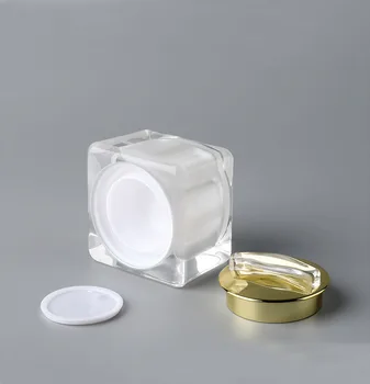 30 g kvadratne oblike akril zlata/črna/pearl white jar pot tin gel/essence/vlažilec/dnevna krema/hialuronska kislina zob pakiranje Slike 2
